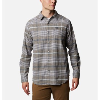 Columbia Overhemd Heren, Cornell Woods Flannel Long Sleeve Grijs, 10KASILJQ